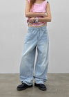 Gemmon Striped Wide Denim Pants