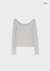 Philove Tencel Wide U-neck Long Sleeve Tee