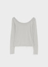 Philove Tencel Wide U-neck Long Sleeve Tee