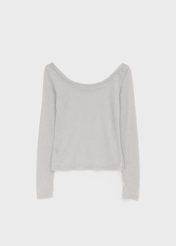 Philove Tencel Wide U-neck Long Sleeve Tee