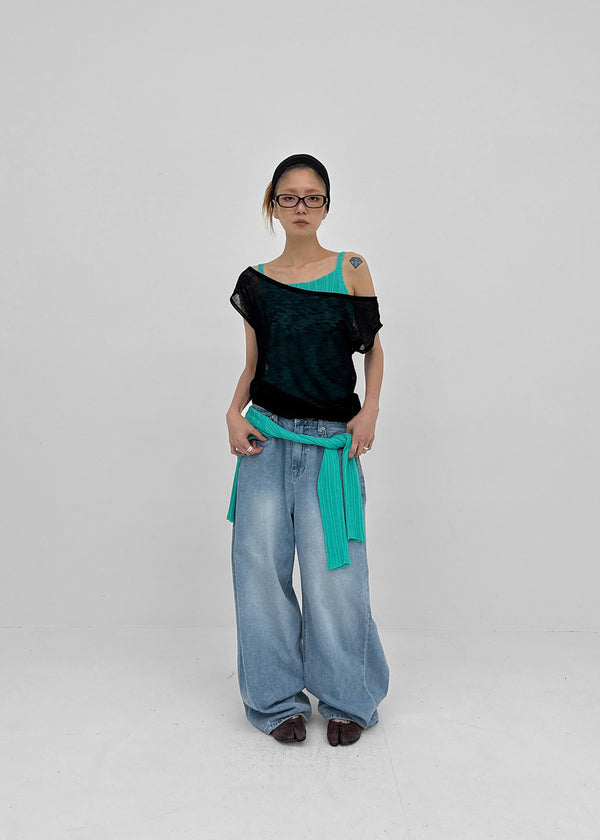 Colking Folding Wide Denim Pants