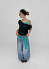 Colking Folding Wide Denim Pants