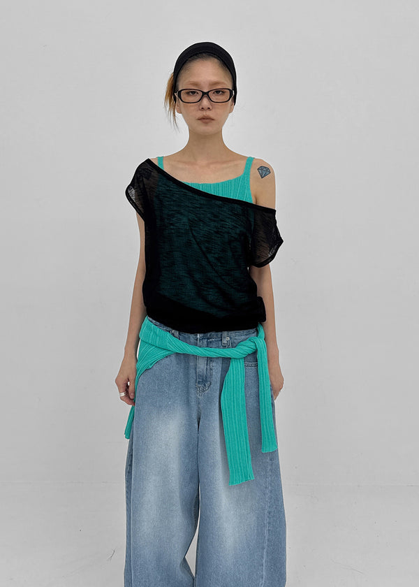 Colking Folding Wide Denim Pants