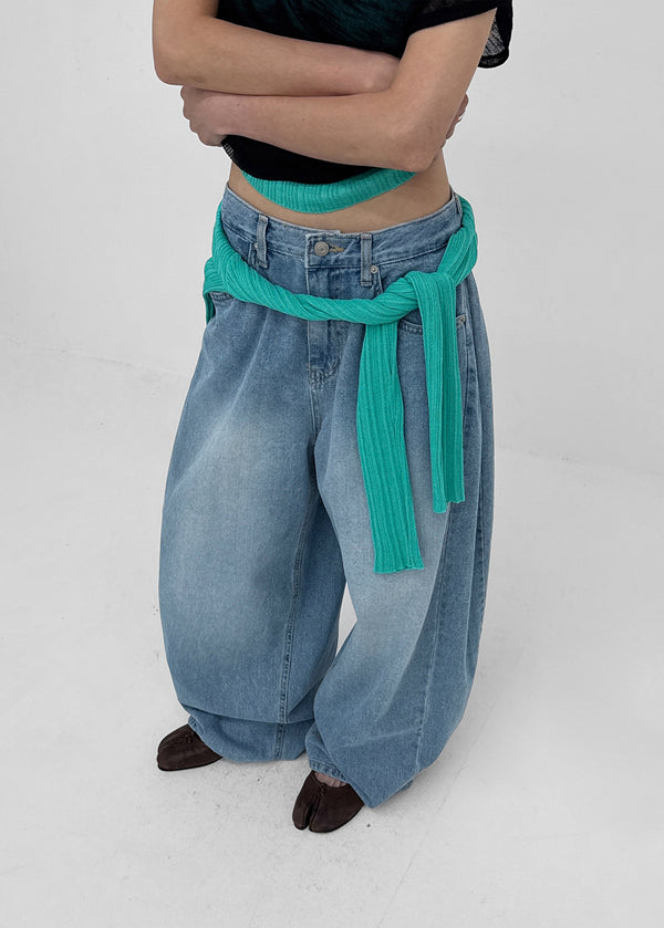 Colking Folding Wide Denim Pants