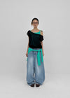 Colking Folding Wide Denim Pants
