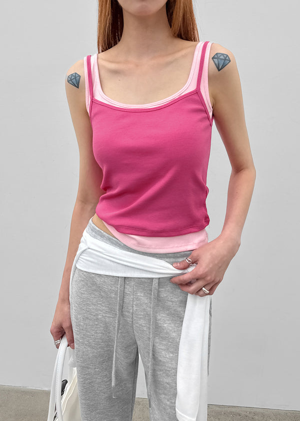 Rabiden Layered Sleeveless Top (Built-in Cap)