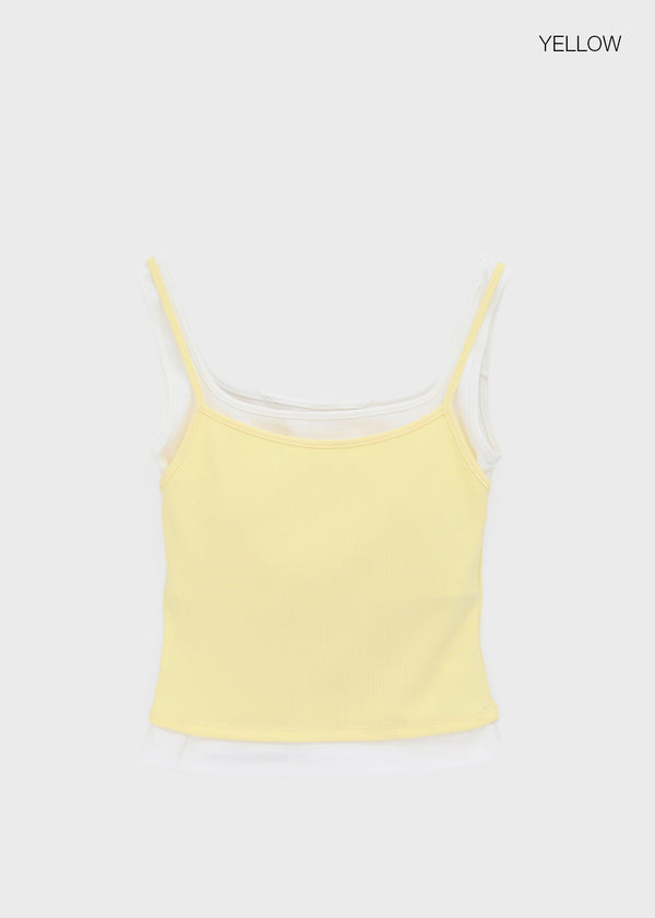Rabiden Layered Sleeveless Top (Built-in Cap)
