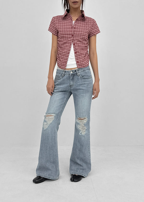 Danha Damaged Bootcut Denim Pants