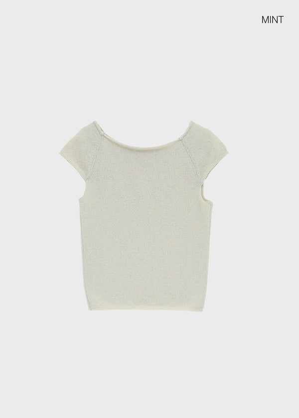Peujeune Cap Sleeve Short-sleeve Knit
