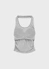Pikung Shirred Crop Halter Sleeveless (Built-in Cap)