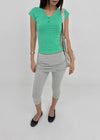 Serim V-neck Button Short-sleeve Tee