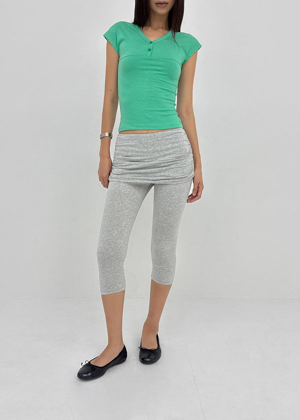 Serim V-neck Button Short-sleeve Tee