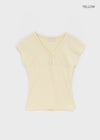 Serim V-neck Button Short-sleeve Tee