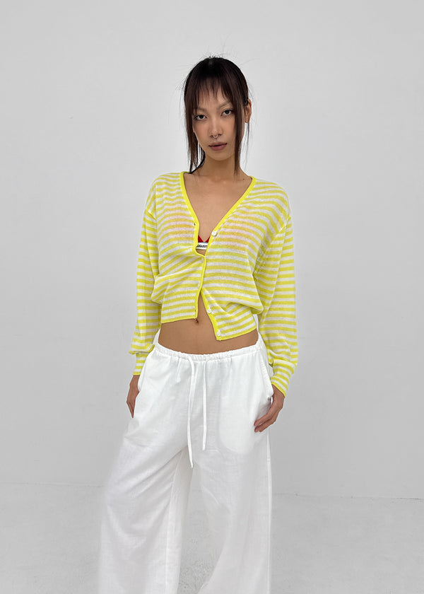 Hottin Striped Bamboo Knit Cardigan