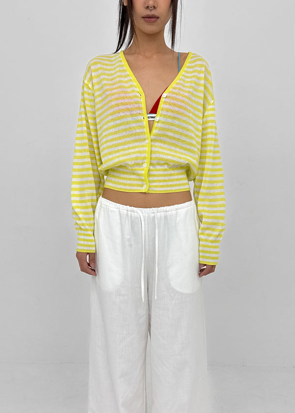 Hottin Striped Bamboo Knit Cardigan