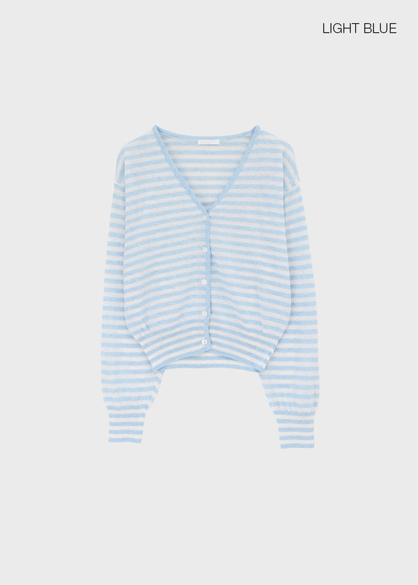 Hottin Striped Bamboo Knit Cardigan