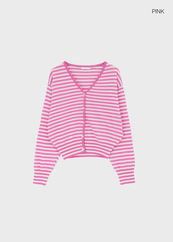 Hottin Striped Bamboo Knit Cardigan