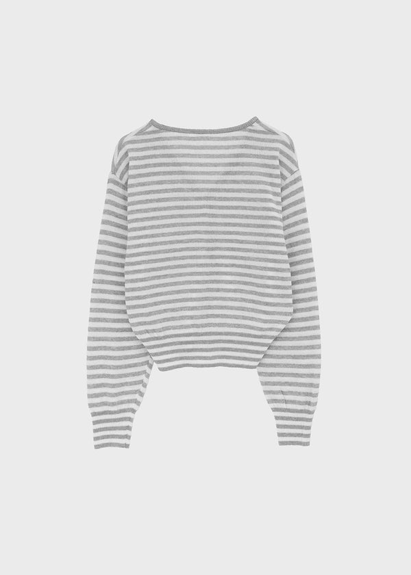 Hottin Striped Bamboo Knit Cardigan