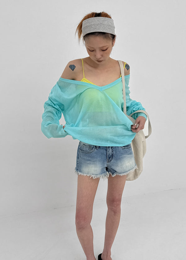 Judem Low-waist Washed Denim Shorts