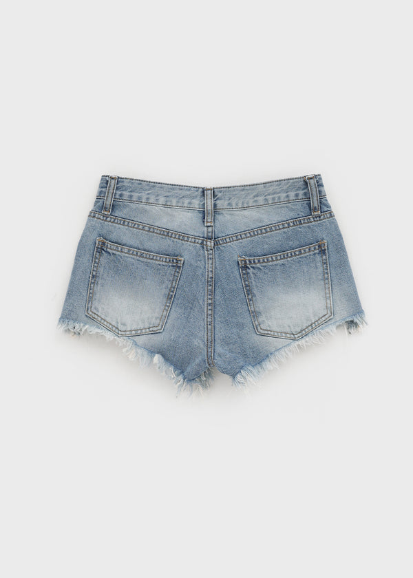 Judem Low-waist Washed Denim Shorts