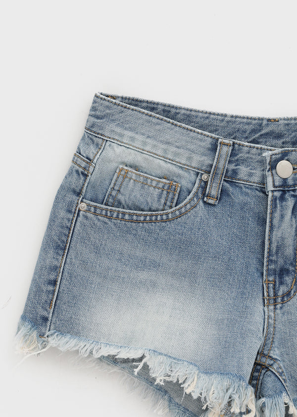 Judem Low-waist Washed Denim Shorts