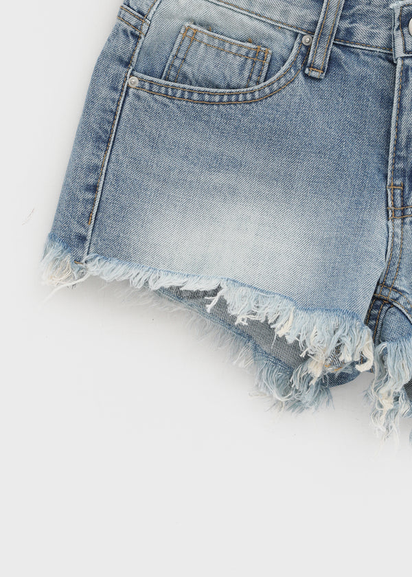 Judem Low-waist Washed Denim Shorts