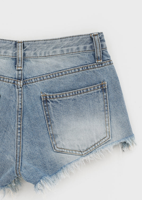 Judem Low-waist Washed Denim Shorts
