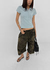 (UNISEX) GeulEum Camo Bermuda Banding Pants