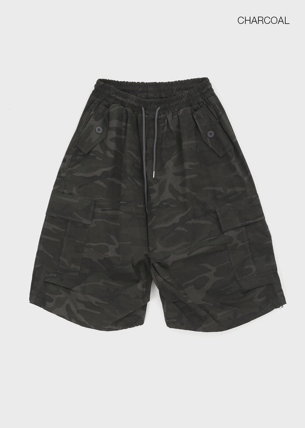 (UNISEX) GeulEum Camo Bermuda Banding Pants