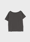 Compact Print Asymmetrical Off-shoulder Short Sleeve T-shirt