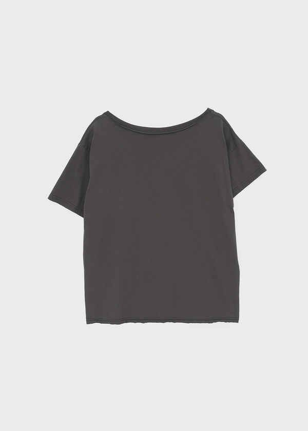 Compact Print Asymmetrical Off-shoulder Short Sleeve T-shirt