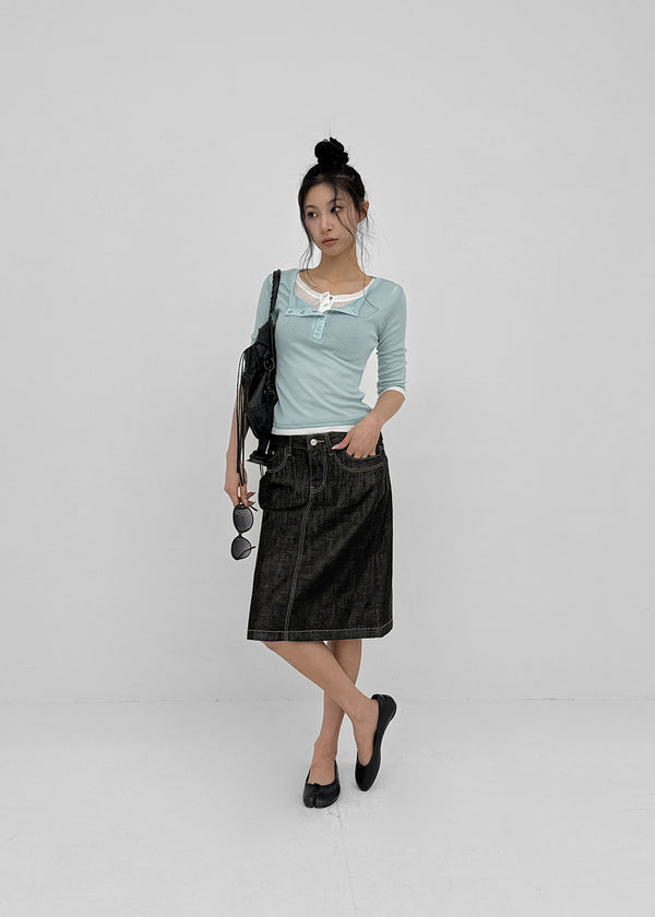 Morety Summer Henley Neck Sleeveless Tee