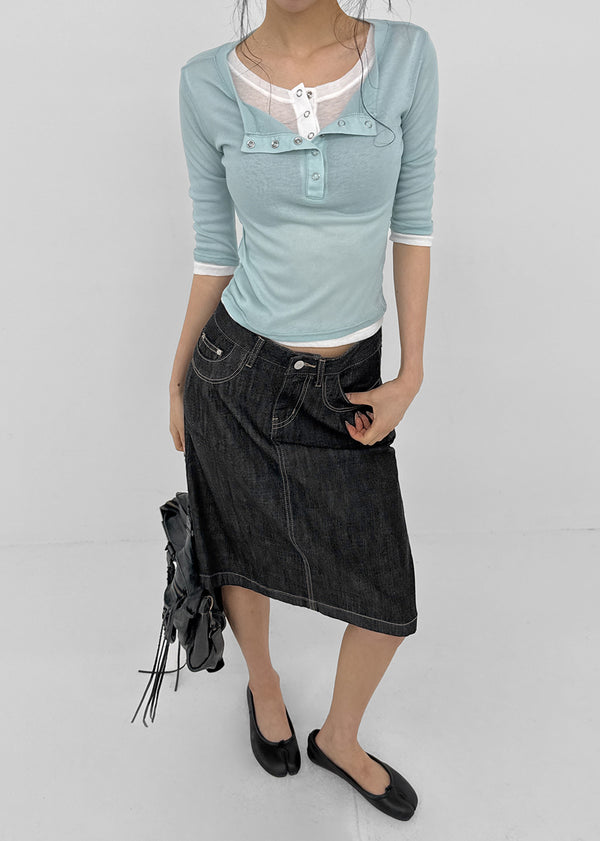 Morety Summer Henley Neck Sleeveless Tee