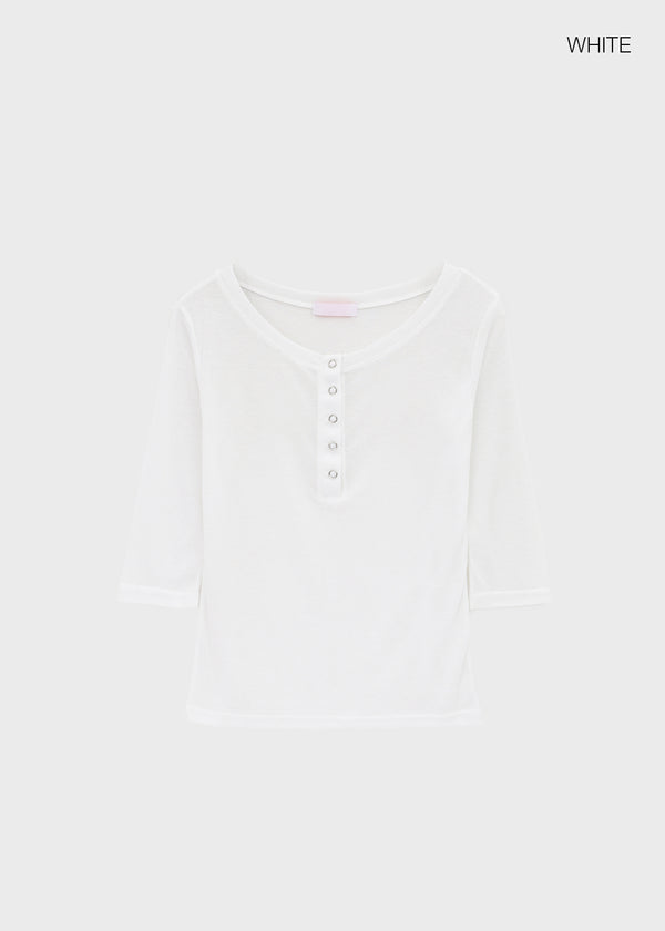 Morety Summer Henley Neck Sleeveless Tee