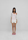 Dexa Stripe Balloon Deep U Neck Tee