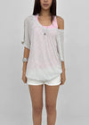 Dexa Stripe Balloon Deep U Neck Tee