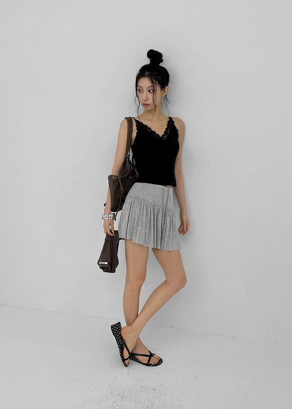 Diet V-neck Lace Sleeveless (Built-in Cap)