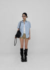 (UNISEX) Neod Stripe Short Sleeve Shirt