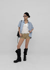 (UNISEX) Neod Stripe Short Sleeve Shirt
