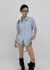 (UNISEX) Neod Stripe Short Sleeve Shirt