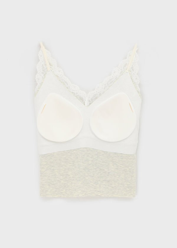 Diet V-neck Lace Sleeveless (Built-in Cap)