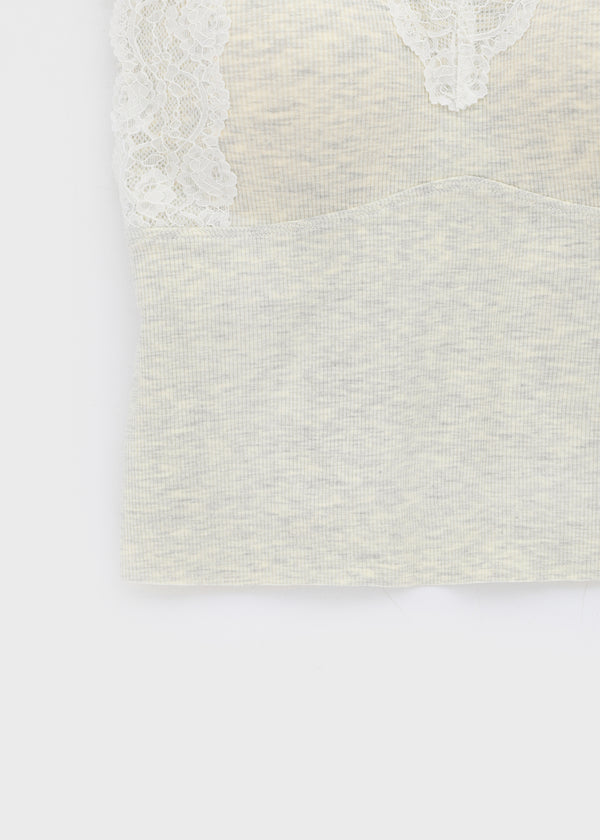 Diet V-neck Lace Sleeveless (Built-in Cap)