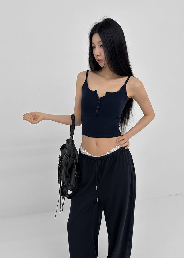 Carmen Button Crop Sleeveless (Built-in Cap)