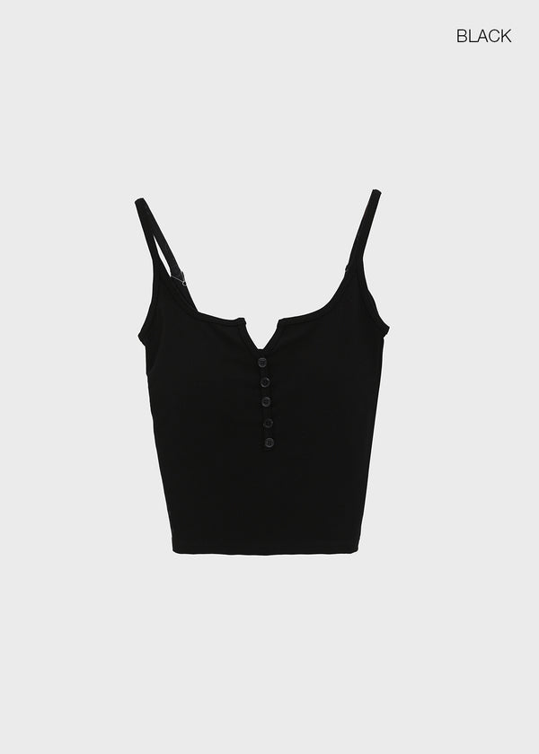 Carmen Button Crop Sleeveless (Built-in Cap)