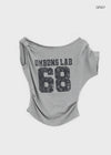 Diez Asymmetrical Off-shoulder Short Sleeve Tee