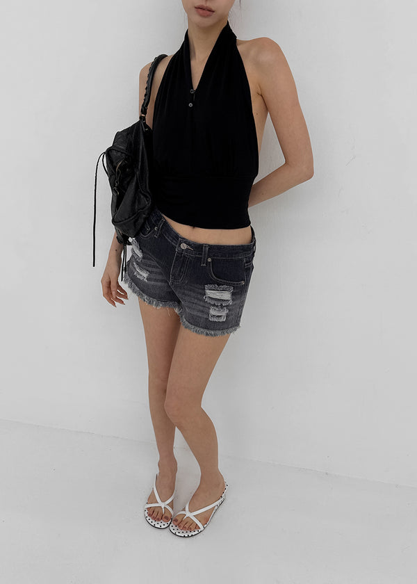 Loire Button Halter Sleeveless