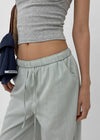 Horon Cool Linen Slim Elastic Waist Pants