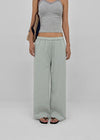 Horon Cool Linen Slim Elastic Waist Pants