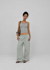 Horon Cool Linen Slim Elastic Waist Pants