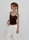 Smenly Backless Ribbed Sleeveless (Built-in Cap)